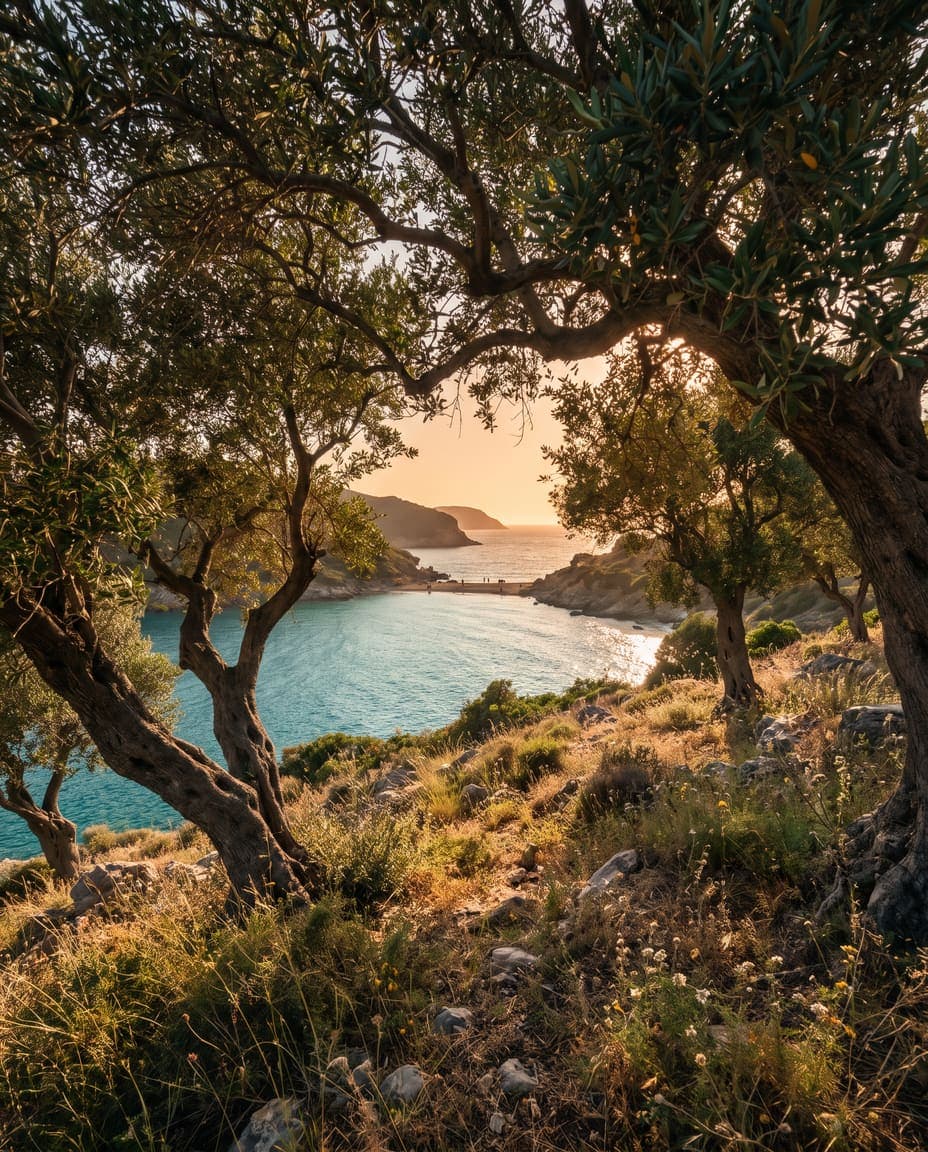 Plajă lungă de nisip și pietriș la Acharavi, în nordul Corfu