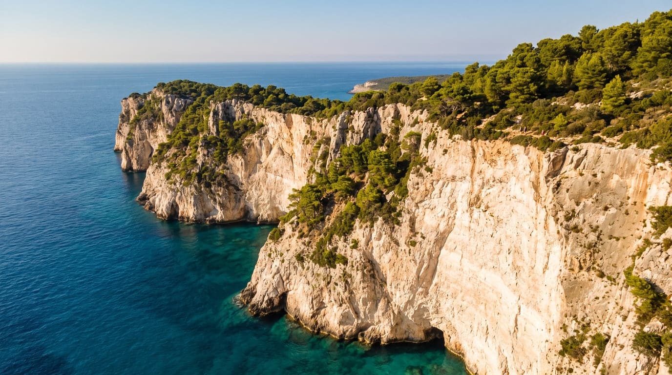 Plaja Navagio (epava) din Zakynthos, văzută de sus, cu apă turcoaz